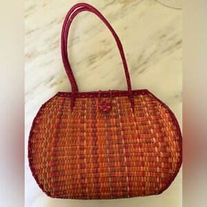 Handmade natural woven shoulder bag